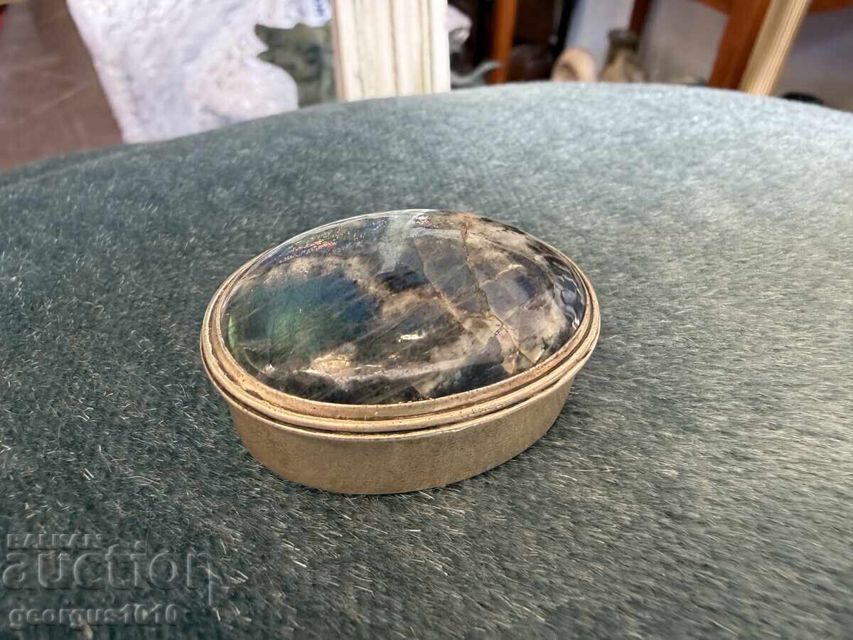 Silver jewelry box with labradorite #8024 Silver jewelry box with labradorite #8024