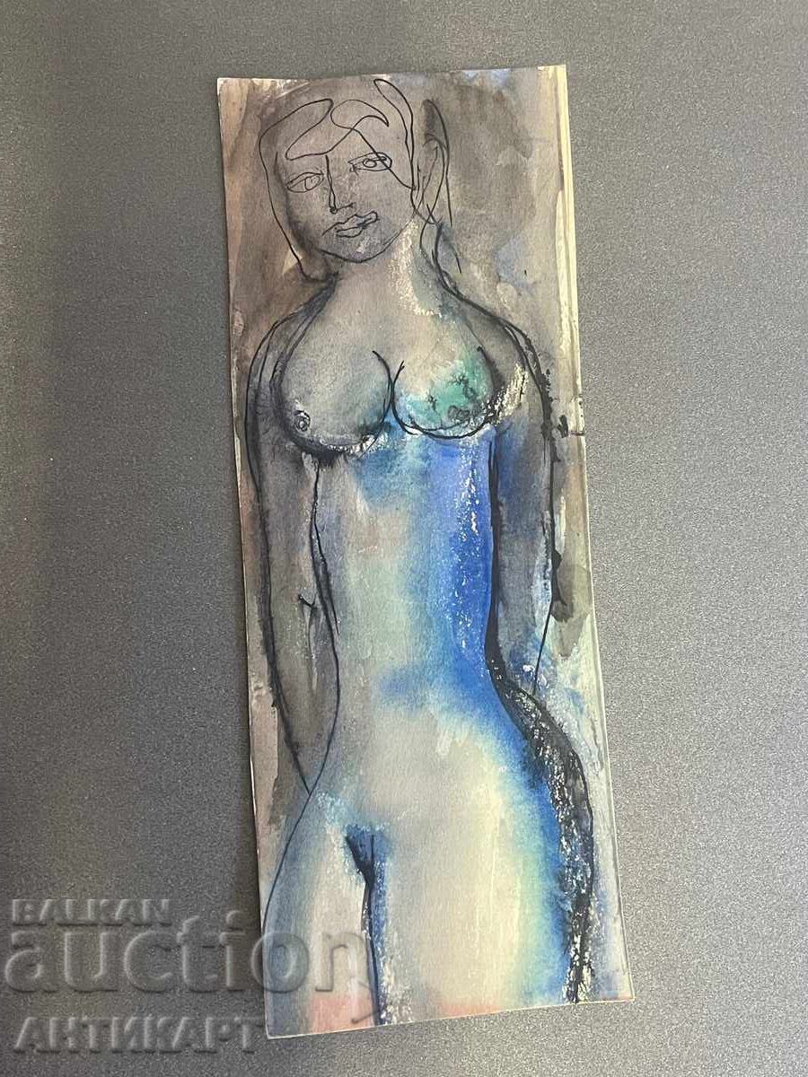 3 desene acuarelă și tuș de Nikolai Nikov Nicheto - 5