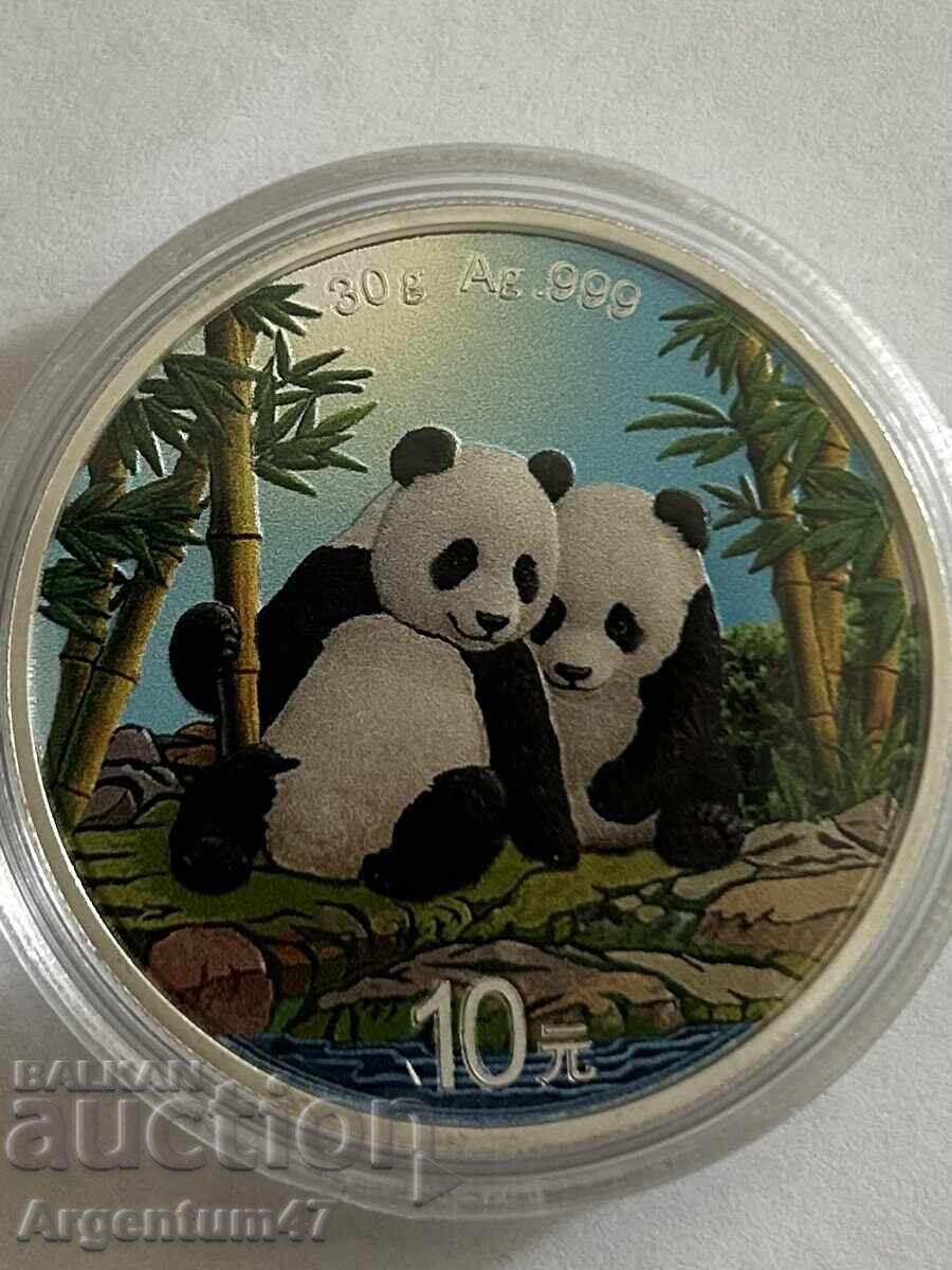 Licitație ARGINT 30 G 2026 CHINA - PANDA COLORATĂ