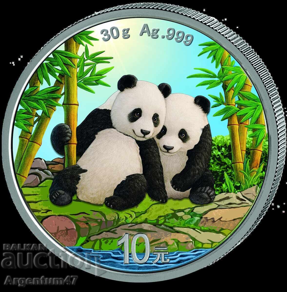 ARGINT 30 G 2026 CHINA - PANDA COLORATĂ