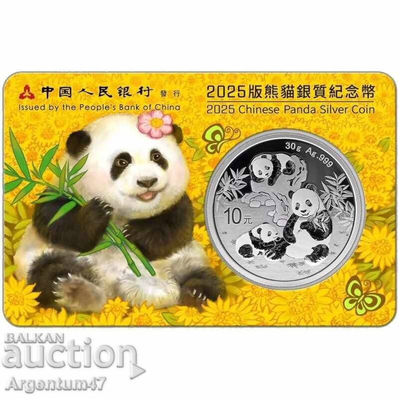 SILVER 30 G 2025 CHINA - PANDA IN CARD