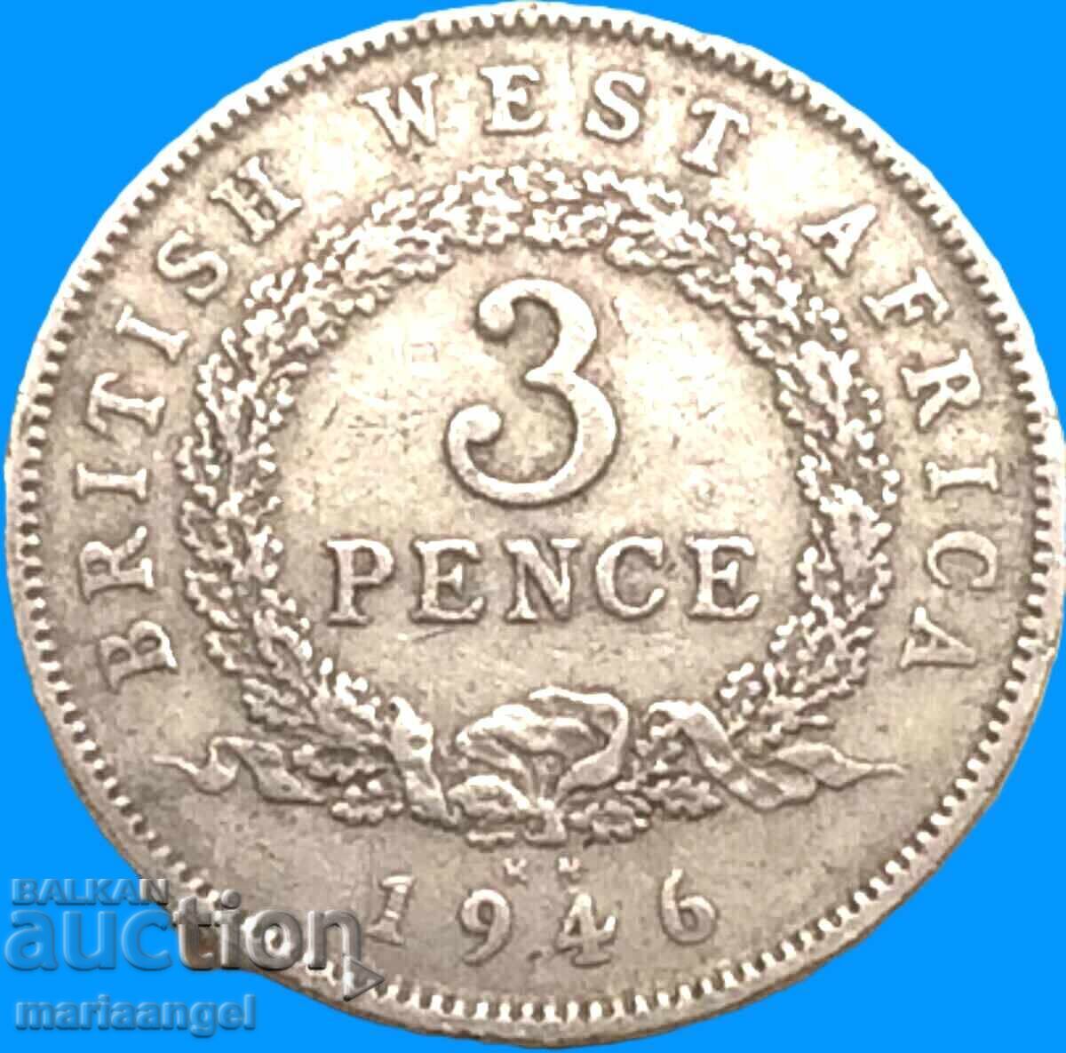 3 Pence 1946 Δυτική Αφρική George VI