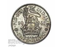 Silver Uk One Shilling 1941 S32
