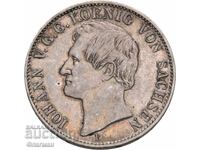 Саксония 1 Талер 1866 г. Йохан aUNC