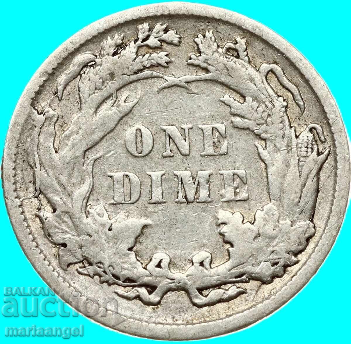 Livrarea 1 dime 1916 SUA 10 cenți Barber argint