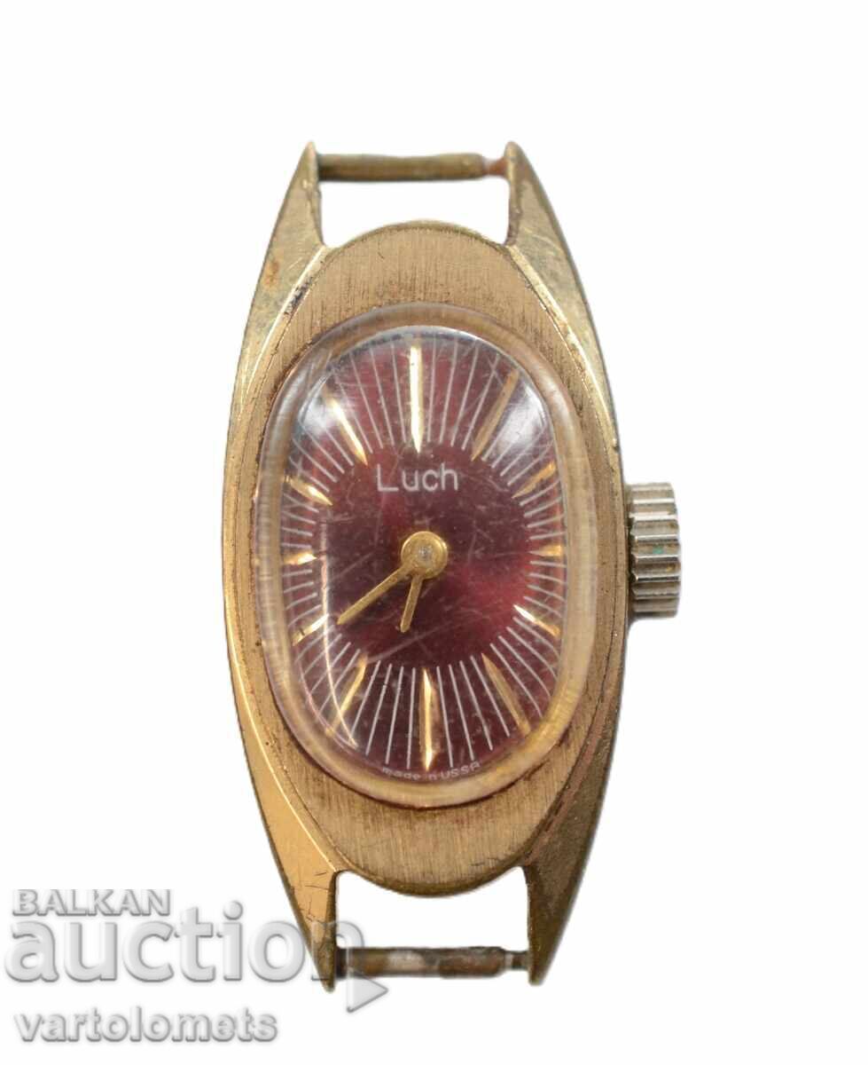 Ceas damă LUCH URSS placat cu aur AU 5 - funcționează