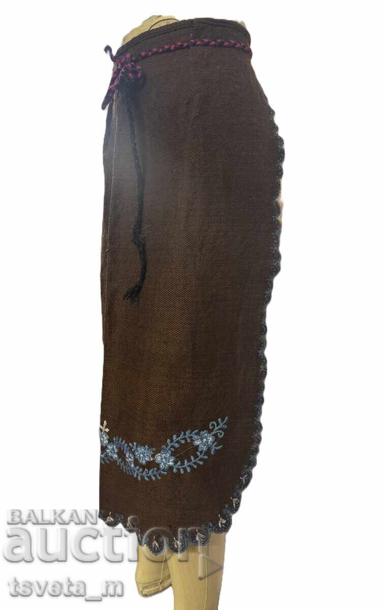 Auction Woolen women's apron with embroidery, folk costume Auction Woolen women's apron with embroidery, folk costume