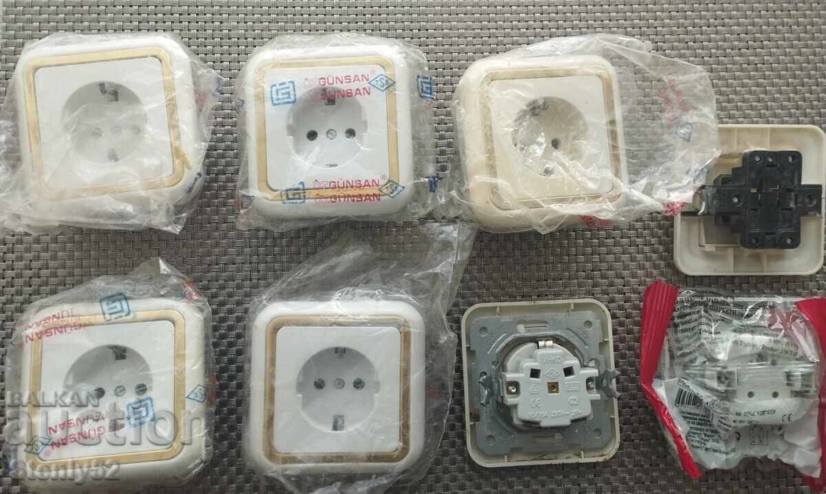 6 бр.ел.контакти,2 бр.двойни ключа.Нови с цена € 18.00 | 35.20 лв. 6 бр.ел.контакти,2 бр.двойни ключа.Нови с цена € 18.00 | 35.20 лв.