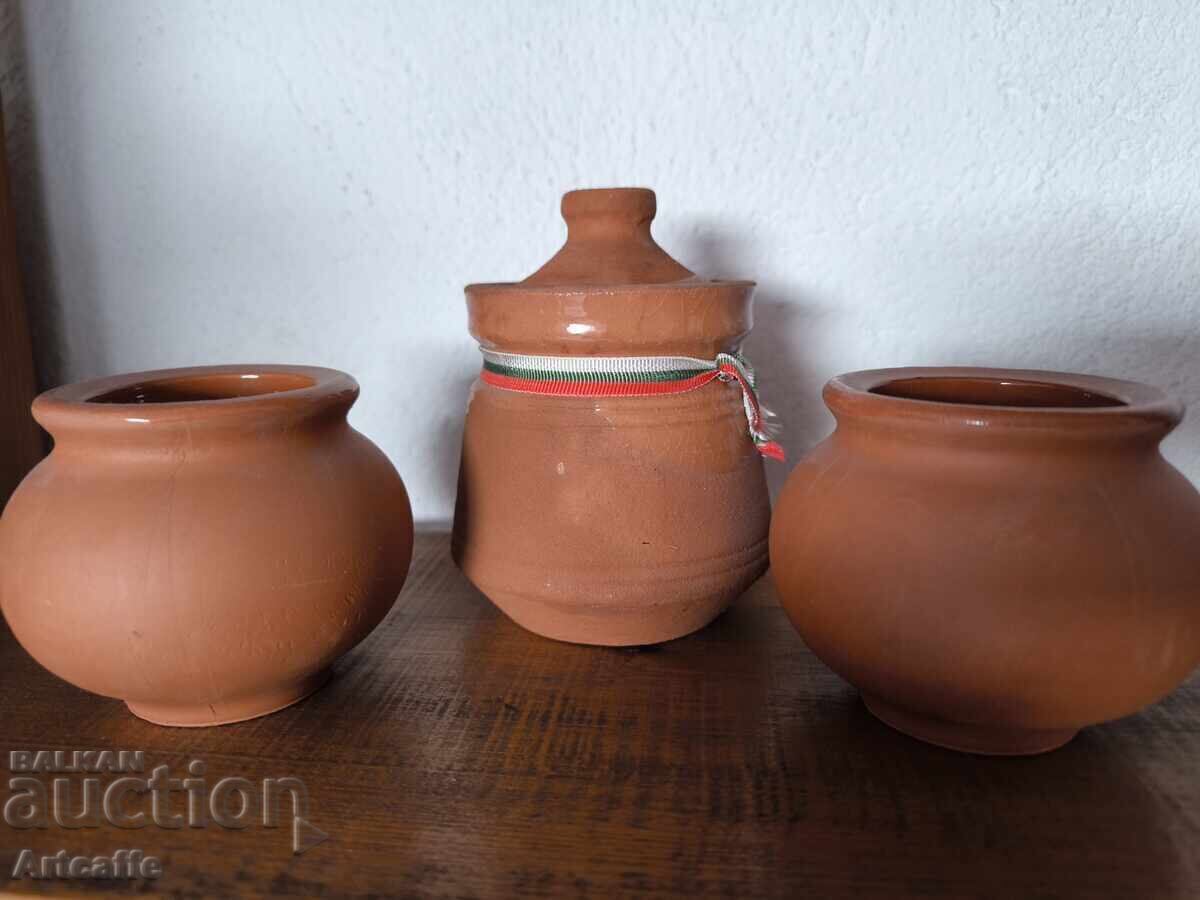 Household pots for honey and yogurt (3 pieces) Household pots for honey and yogurt (3 pieces)