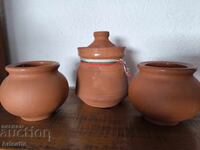 битови гърненца за мед и кисело мляко (3 броя)