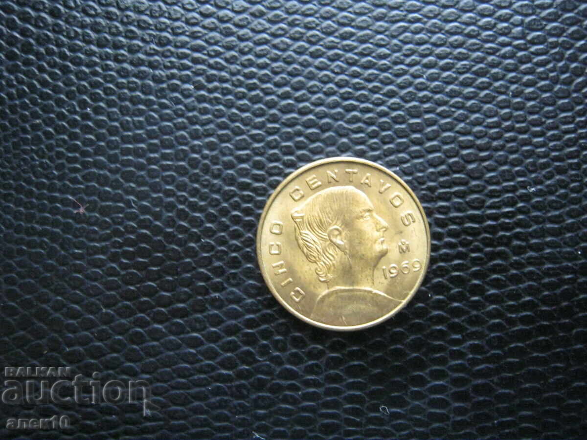 Мексико  5  сентавос   1969      н