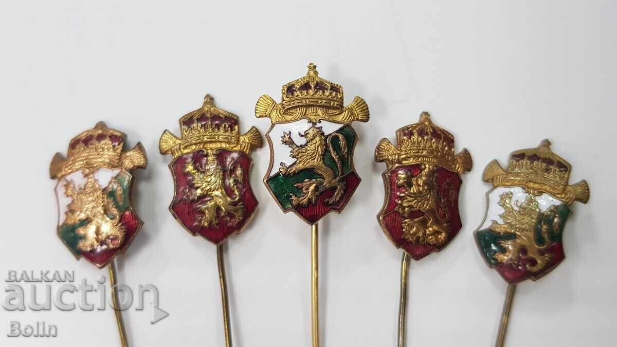 5 броя Царски, Патриотични знака, значки - Борис III