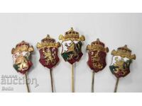 5 броя Царски, Патриотични знака, значки - Борис III