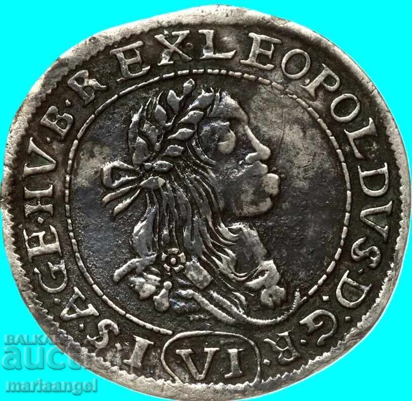 6 crucișoare 1673 Ungaria Leopold I argint - 7 6 crucișoare 1673 Ungaria Leopold I argint - 7