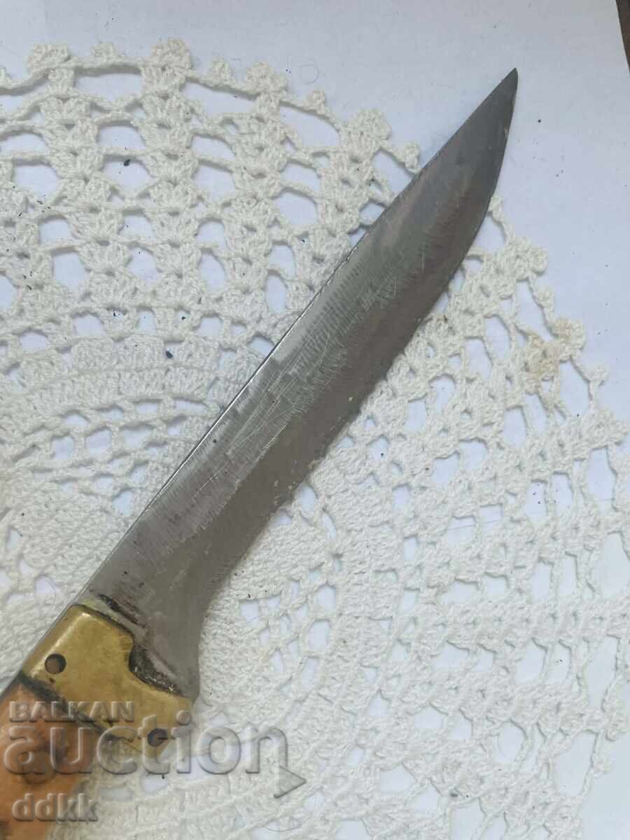 Beautiful steel knife with brass and dog head - 7