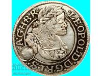 3 кройцера 1670 Австрия Бреслау SHS Леополд I сребро