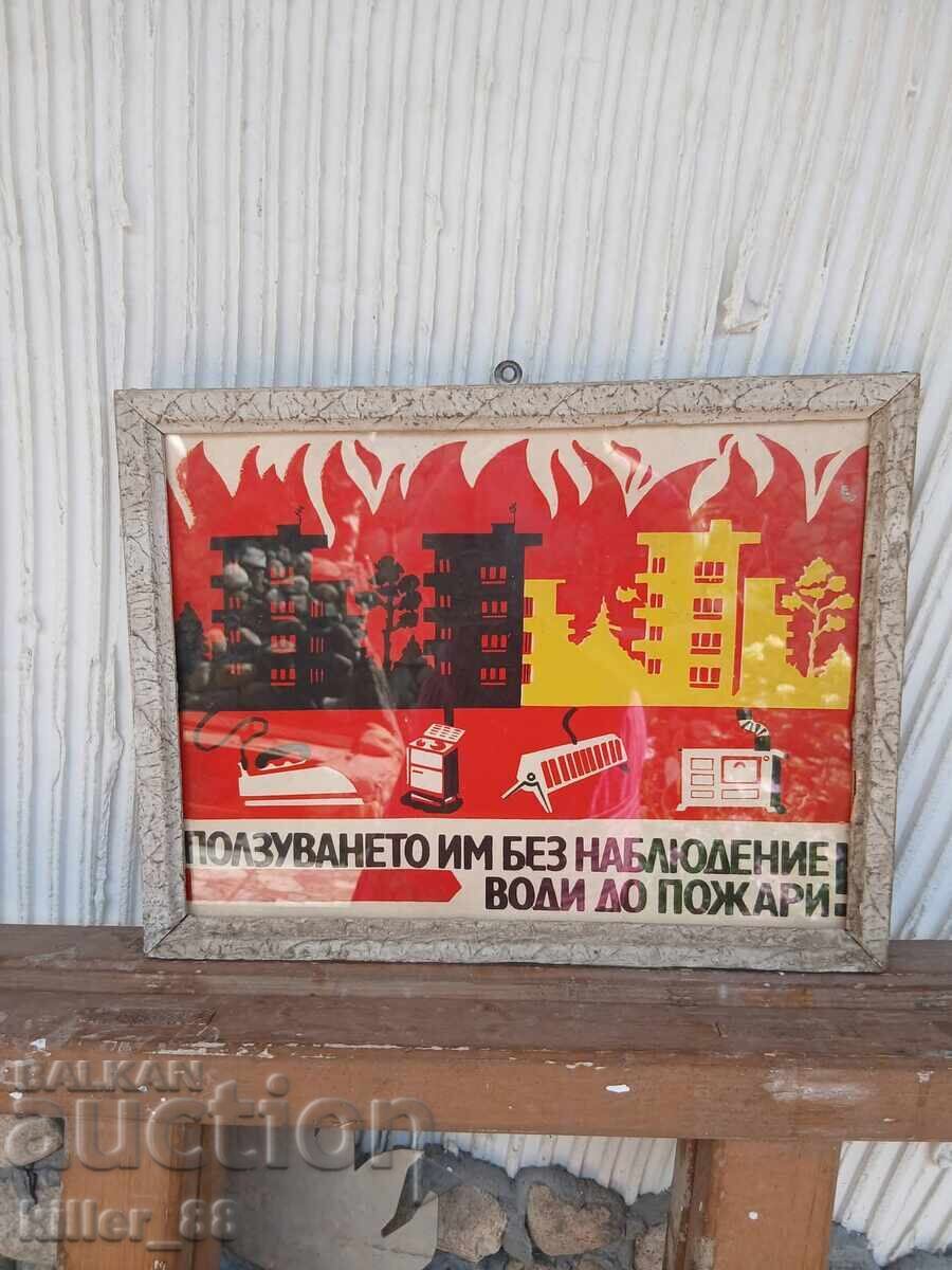 Old sign in a wooden frame