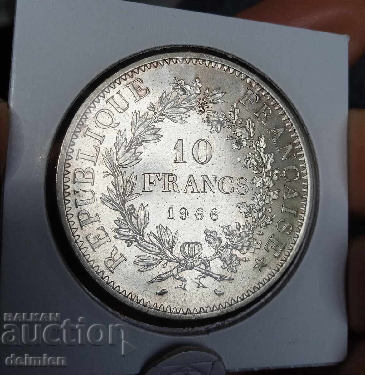10 Франка Сребро 1966 , 25 грама 0,900 проба Сребро,Колекция