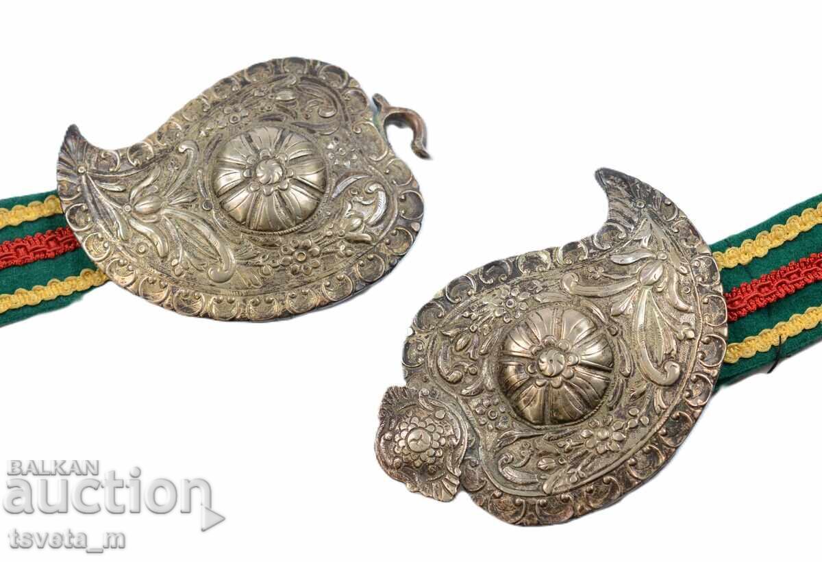 Large silver buckles with belt FOLK COSTUME - 5
