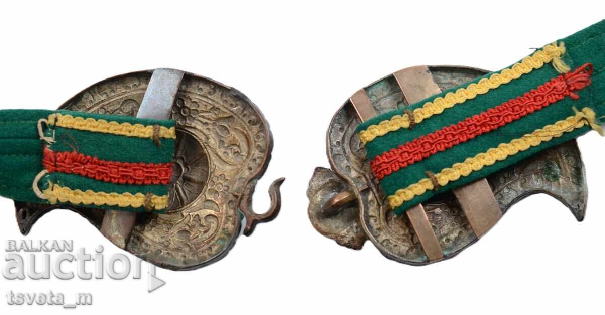 Large silver buckles with belt FOLK COSTUME - 6