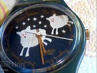 Frumos ceas Swatch, secunde, baterie nouă, funcționează perfect