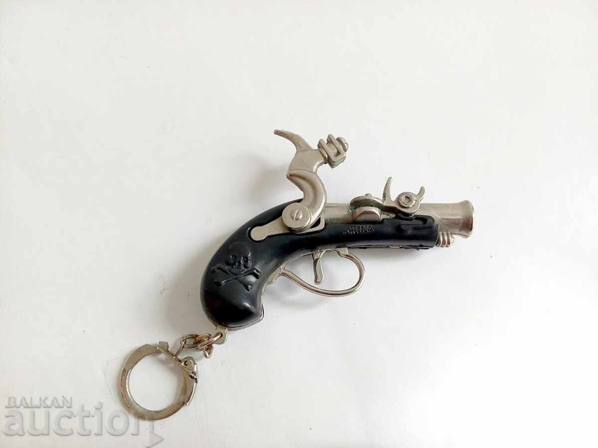 Breloc vintage miniatură pistol turnat - 5