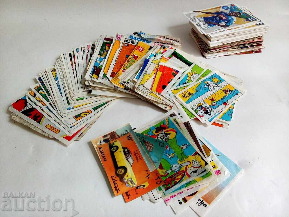 Lot of old bubble gum pictures and footballer cards 228 pcs