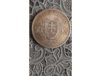 Old Jubilee Silver Coin from Slovakia 50 Korun 1944 year