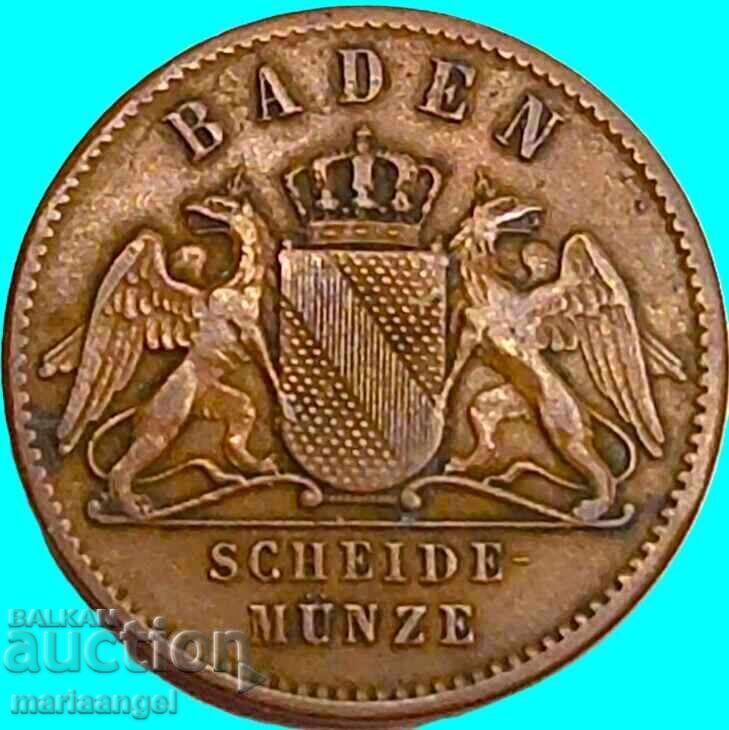 1 κρόιτσερ 1863 Βάδη Γερμανία - 5