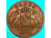 1 Kreuzer 1863 Baden Germany