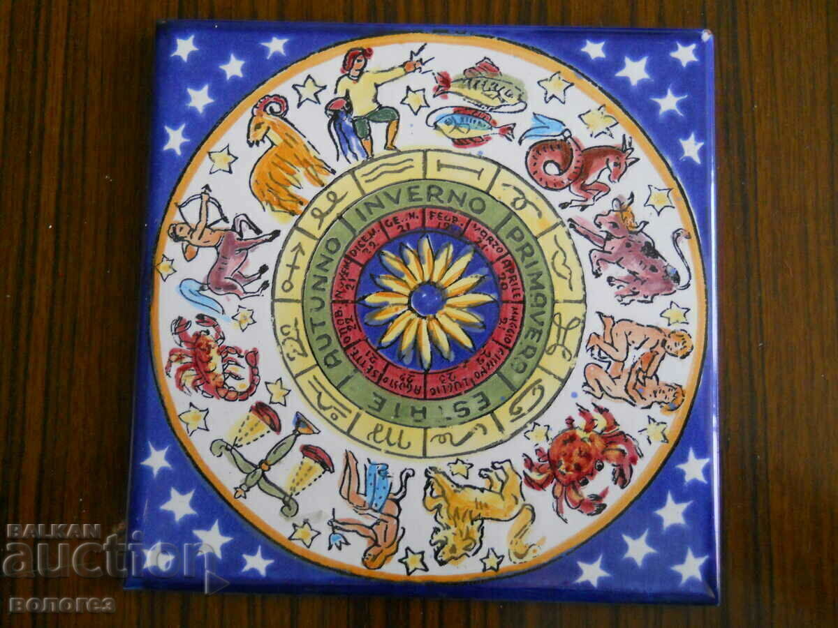 Hand-painted terracotta tile - panel (Italy)