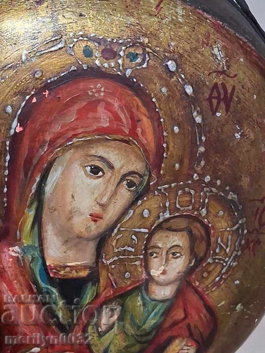 Παράδοση Παλιά γραπτή στάμνα, μπουκάλι, παγούρι από ξύλο, ξύλινη