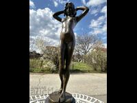 Μαζική μπρούτζινη γλυπτική "Νυμφαία" - 76 εκ., 16 κ. Υπογεγραμμένη: P