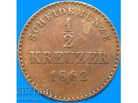 1/2 Kreuzer 1862 Germania Württemberg