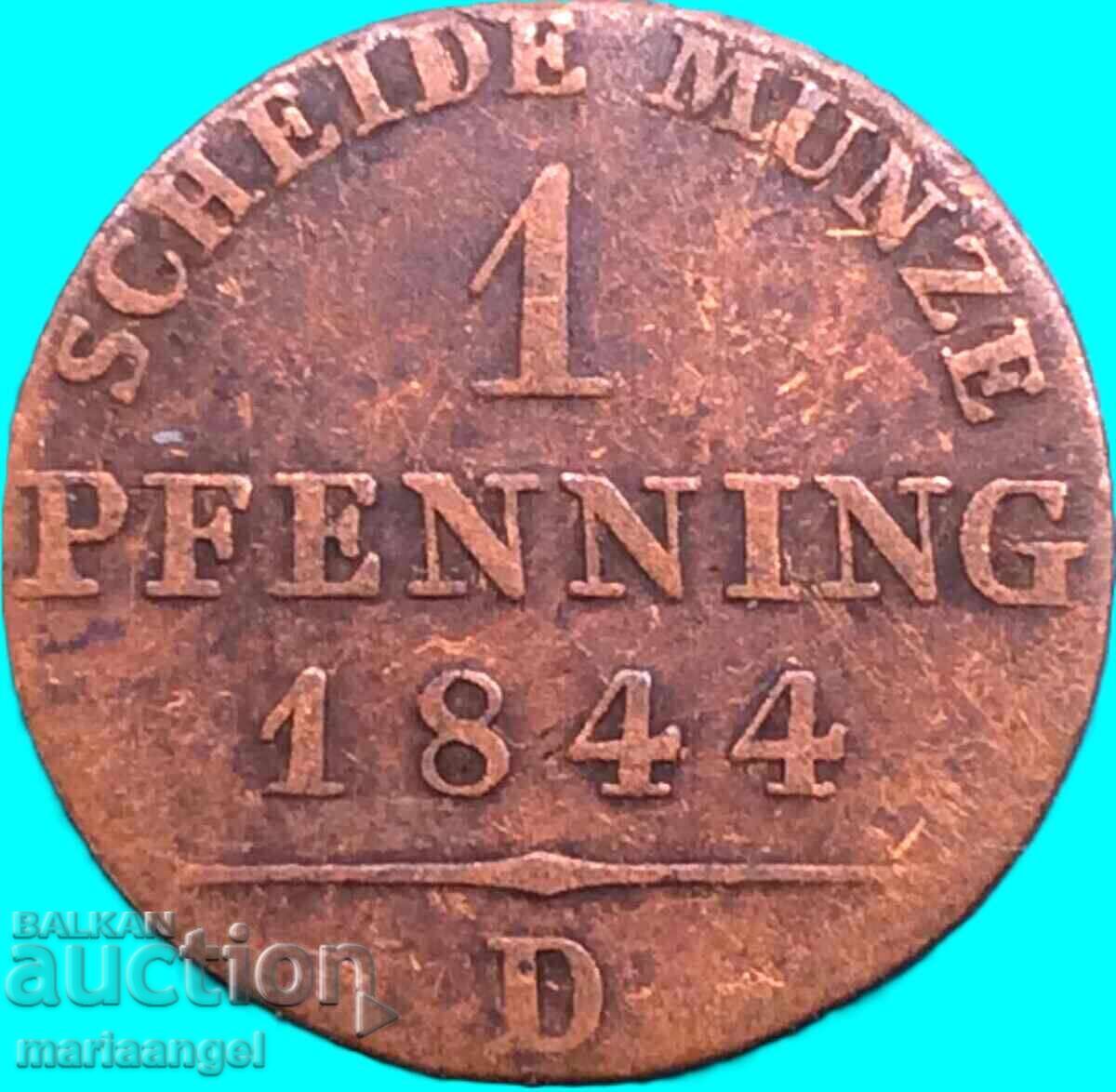 Auction  1 pfennig 1844 Prussia Germany