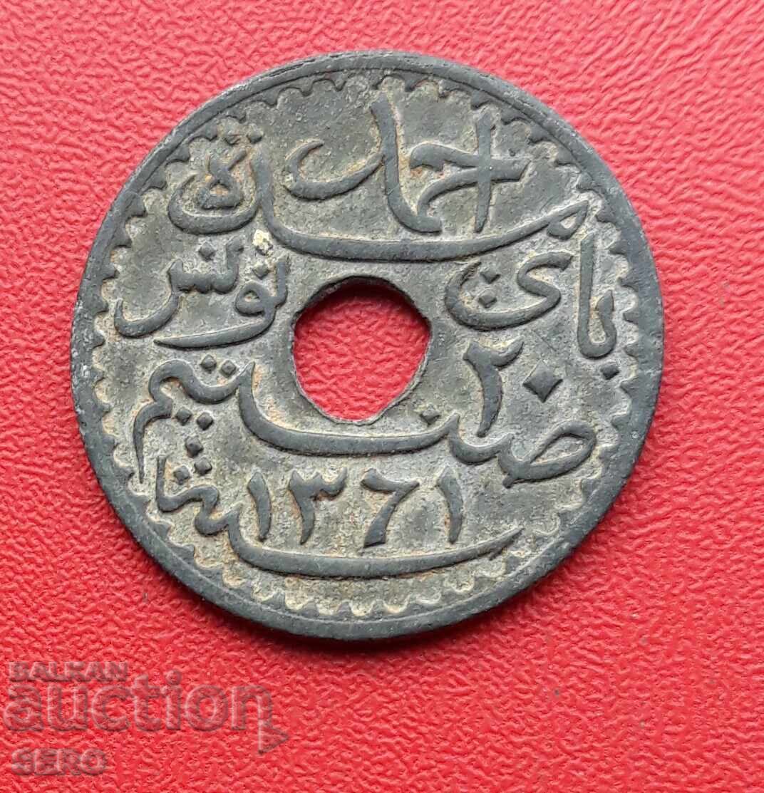 Tunisia - 20 cents 1942 - excellent condition for zinc coin with price € 8.01 | 15.67 BGN Tunisia - 20 cents 1942 - excellent condition for zinc coin with price € 8.01 | 15.67 BGN