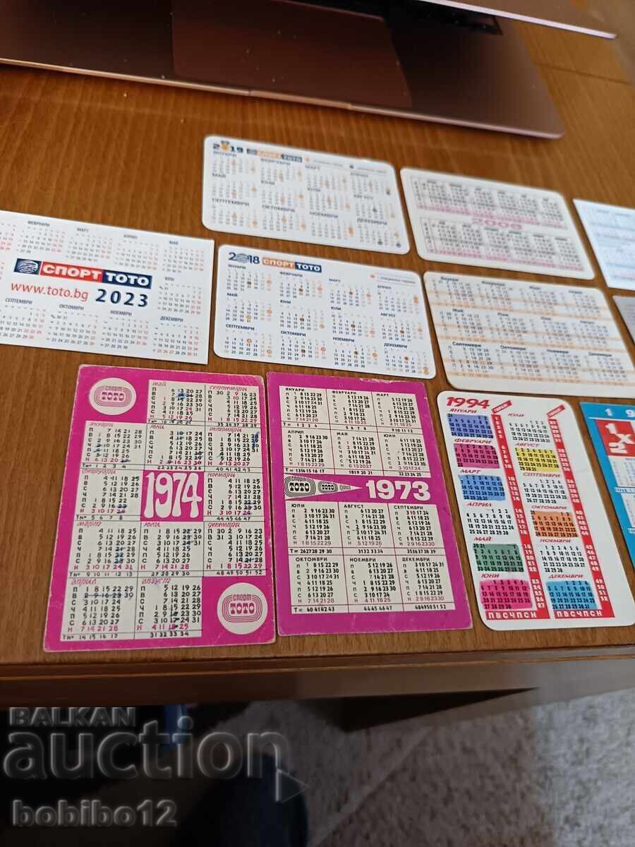 Lot of 12 vintage calendars for 6 - 7