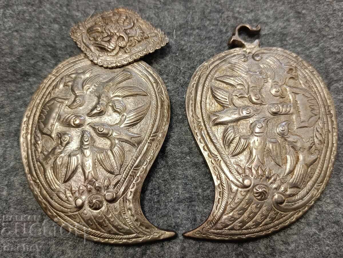 Vŭzrozhdenski Srebŭrni Kovani pafti pafta nosiya nakit 19V - 5