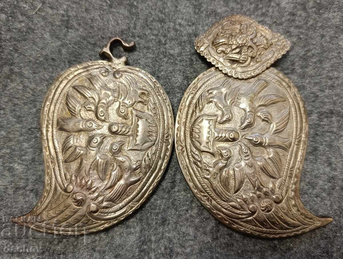 Vŭzrozhdenski Srebŭrni Kovani pafti pafta nosiya nakit 19V - 6