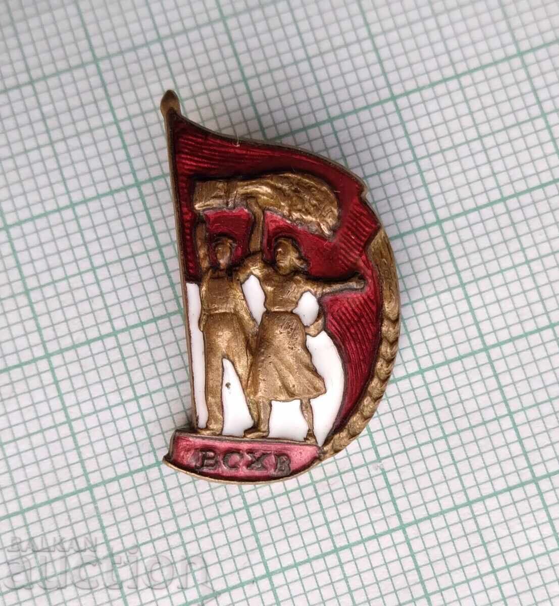 19526 Insignă - VSKhV Expoziție URSS - bronz email cu preț € 3.10 | 6.06 BGN