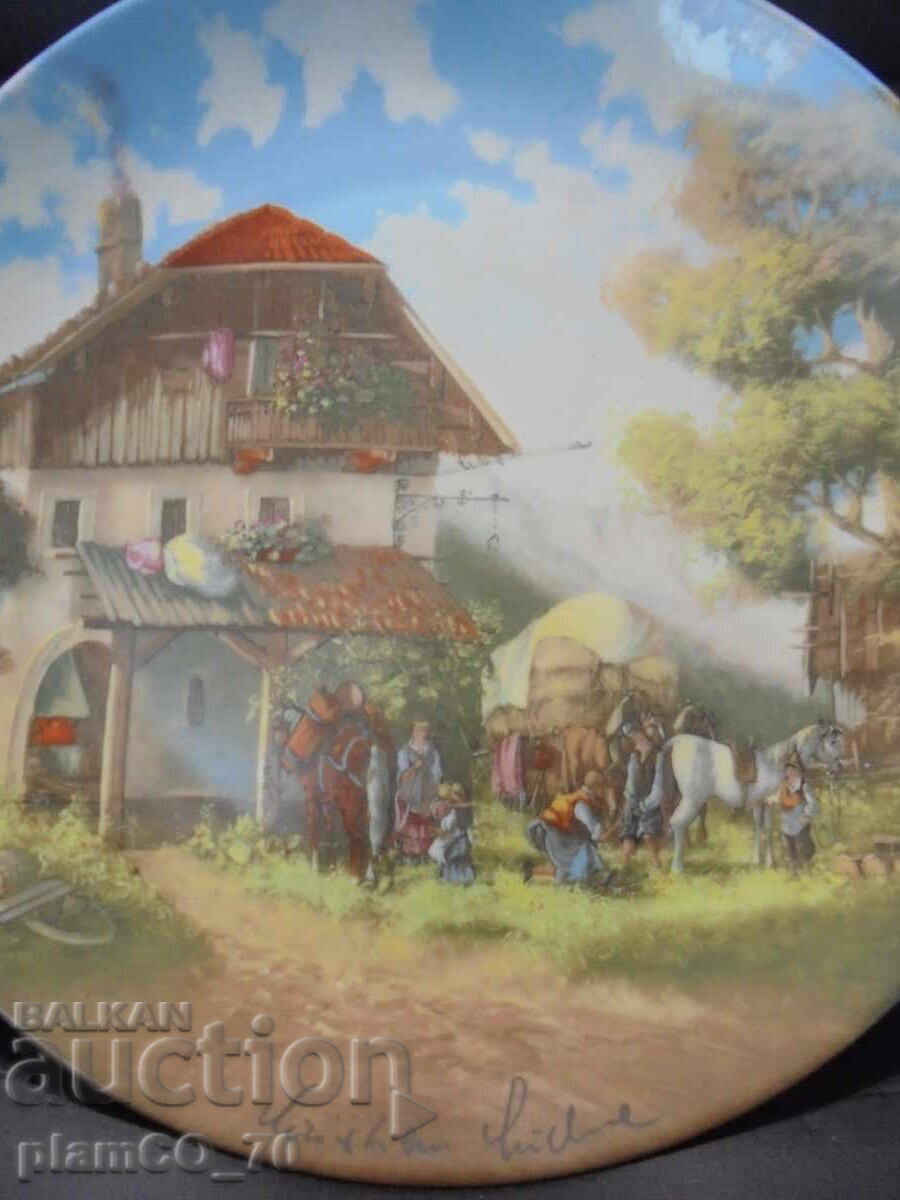 №*8547 Old porcelain plate / decorative panel - 6