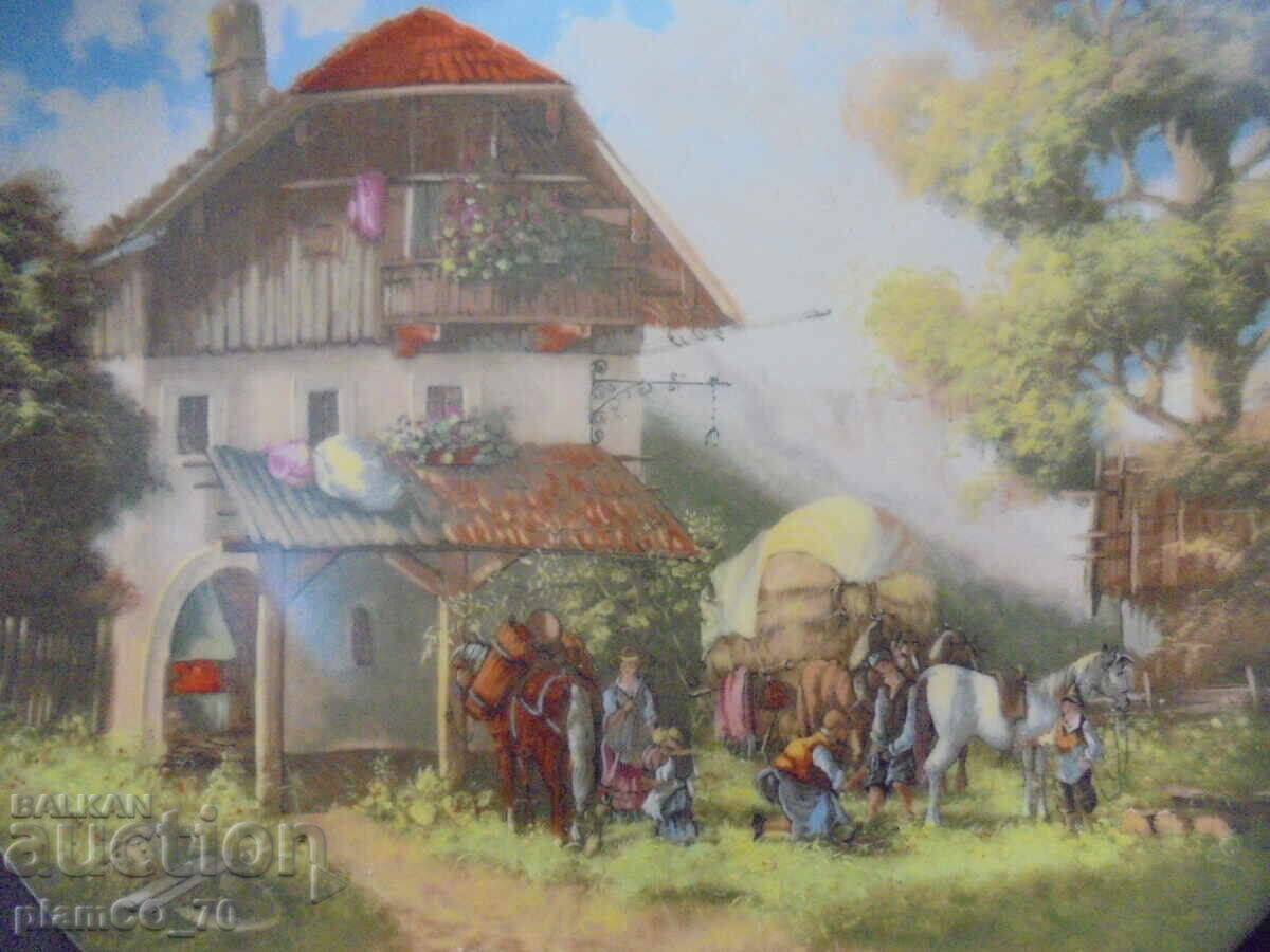 №*8547 Old porcelain plate / decorative panel - 7