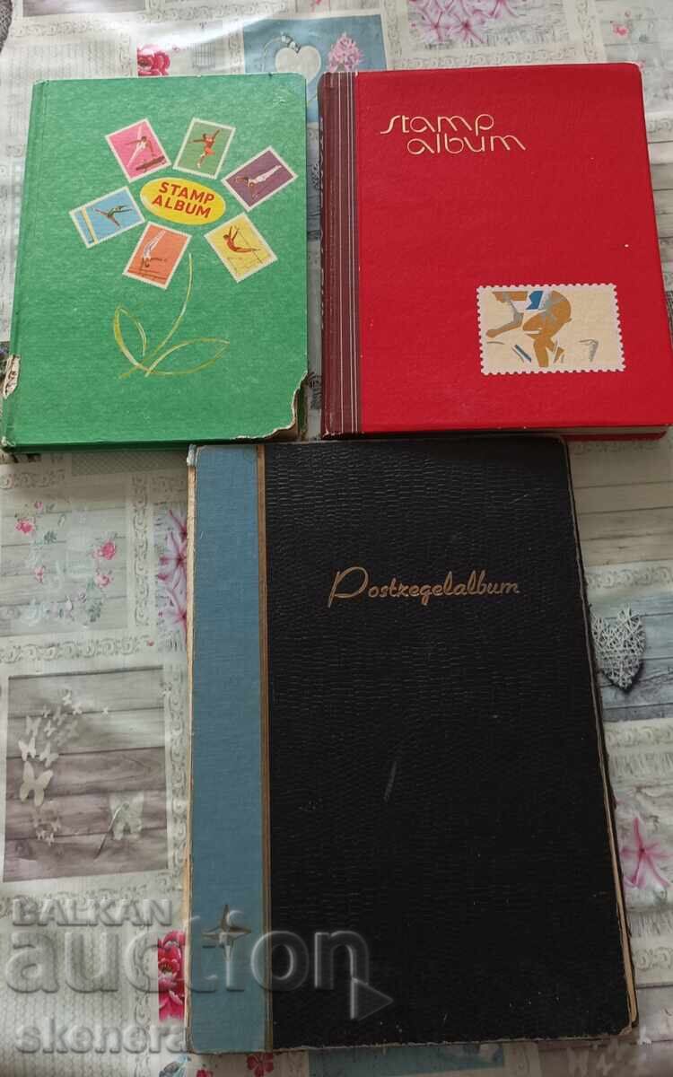 Τρία άλμπουμ με γραμματόσημα και μπλοκ Τρία άλμπουμ με γραμματόσημα και μπλοκ