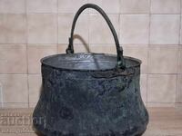Old harania, copper vessel, large cauldron, copper, dustpan