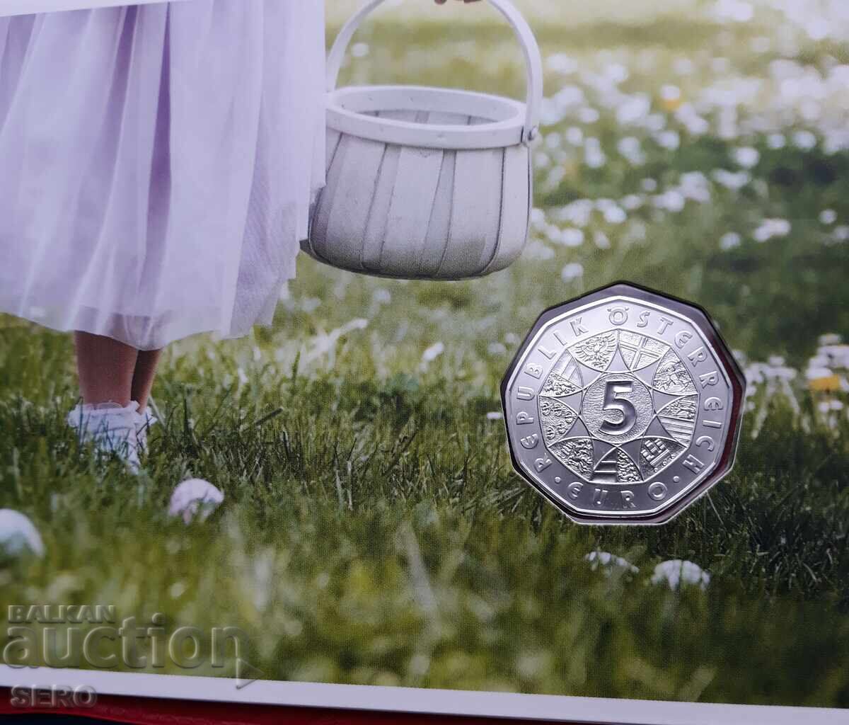 Livrarea Austria - 5 euro 2017 - argint, pusă într-o ambalare frumoasă