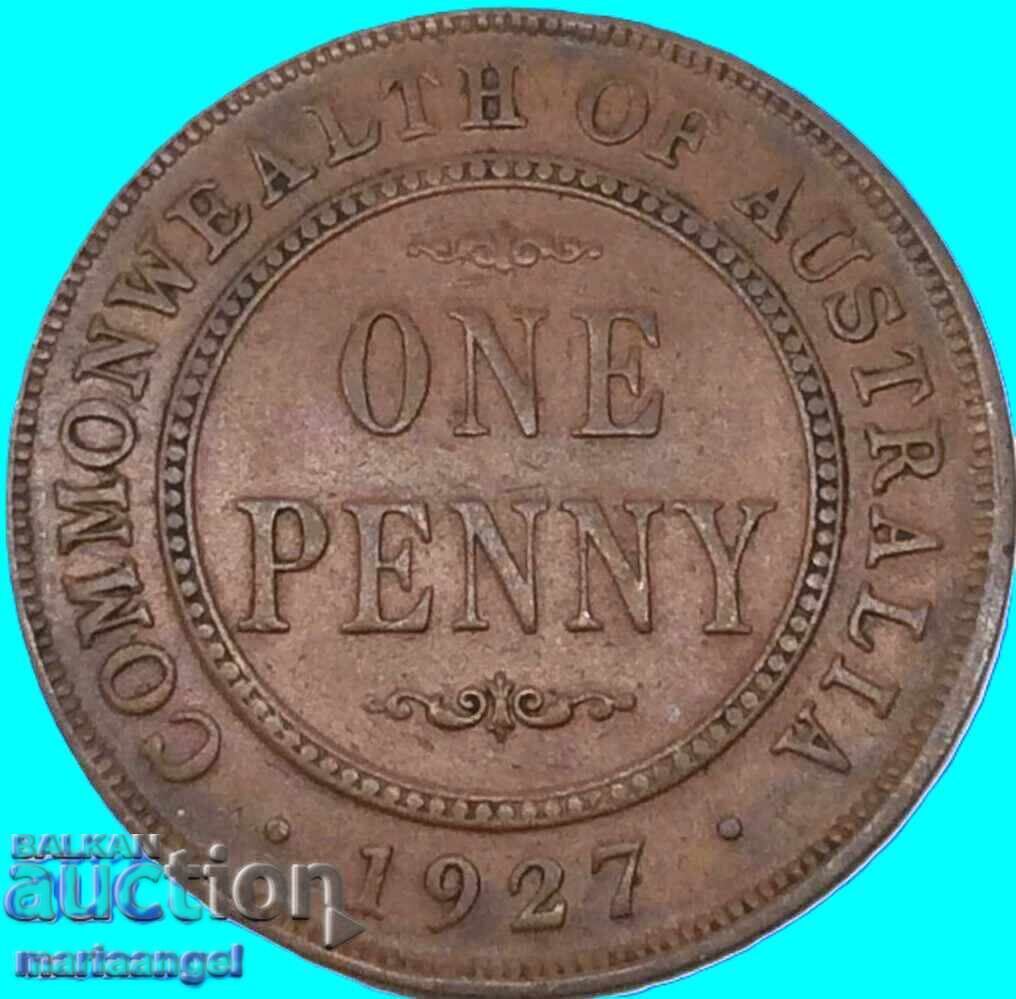 Австралия 1 Пени 1927 30мм бронз - 5