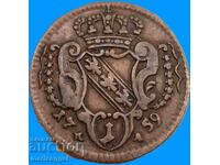 1 pfennig 1759 Austria imp. Franz Stefan 2,50g - σπάνιο