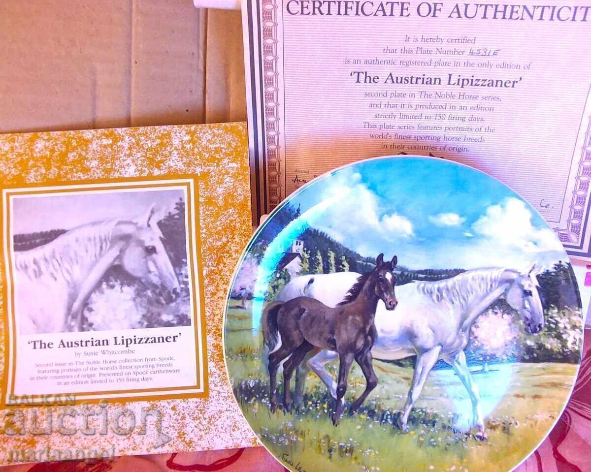 Farfurie de porțelan Anglia The best horses certificat, cutie - 5