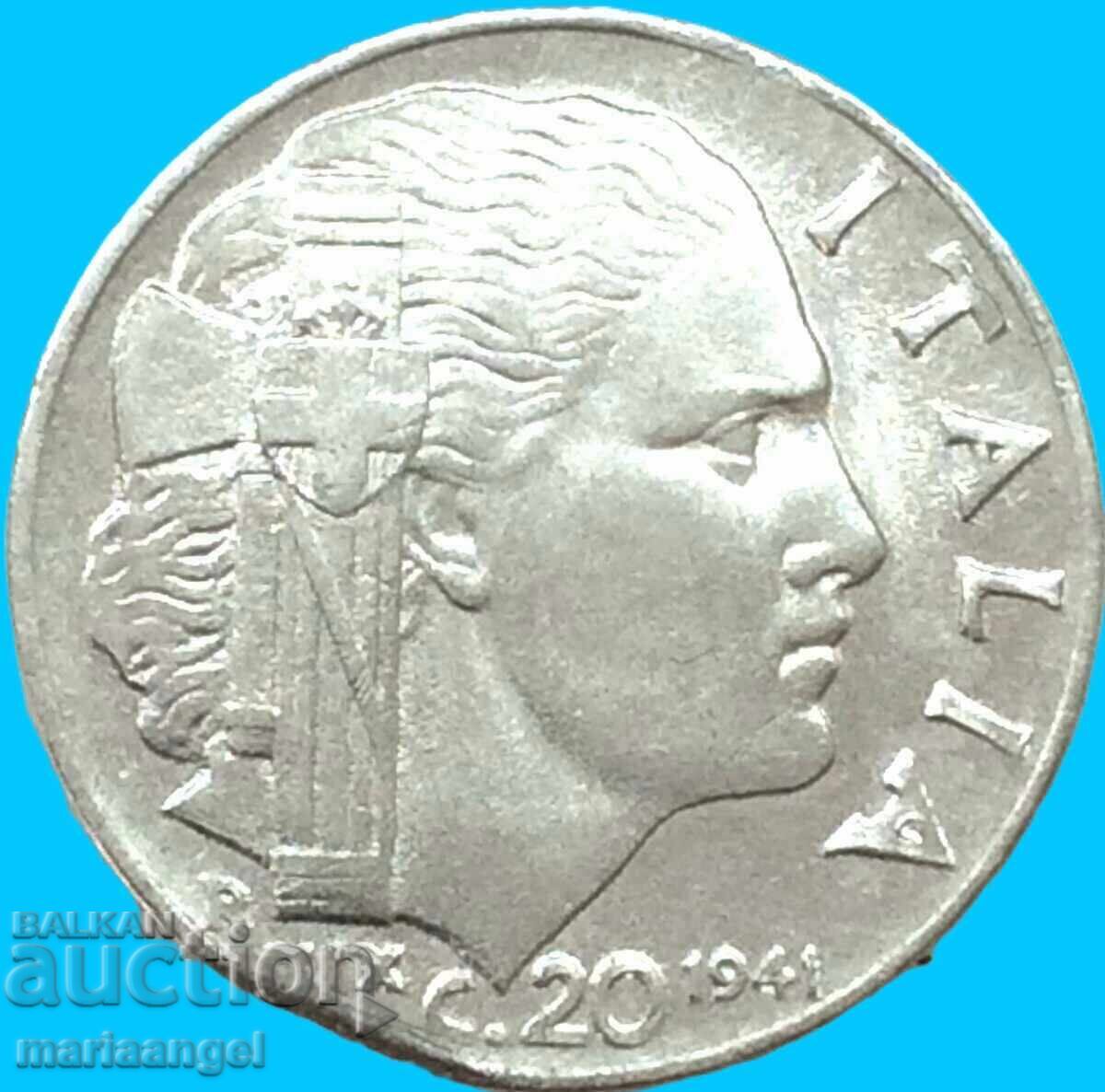 Licitație 20 centesimi 1941 Italia Victor Emanuel