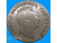 1 Kreuzer 1852 Baden Germany Grand Duke Leopold